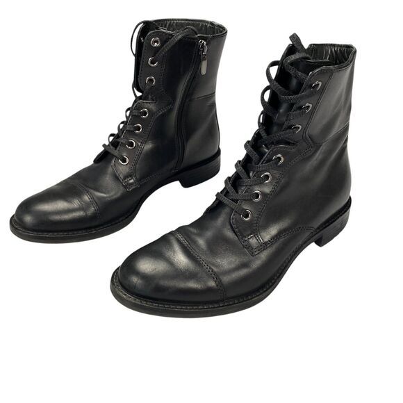 Ecco Sartorelle Combat Boot Black Leather Shoes Portugal Us 8(39) - Picture 4 of 16